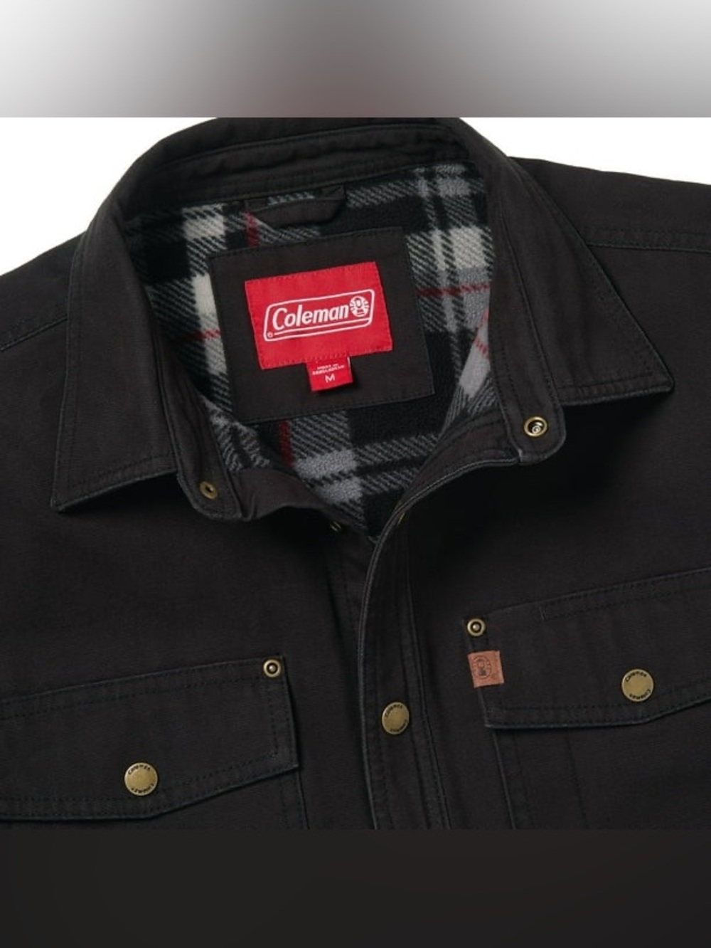 Coleman Men's Fleece Lined Canvas Shirt Jacket - Picture 4 of 5